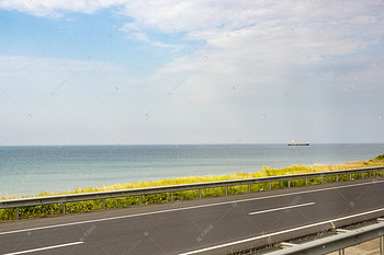 海边公路摄影图
