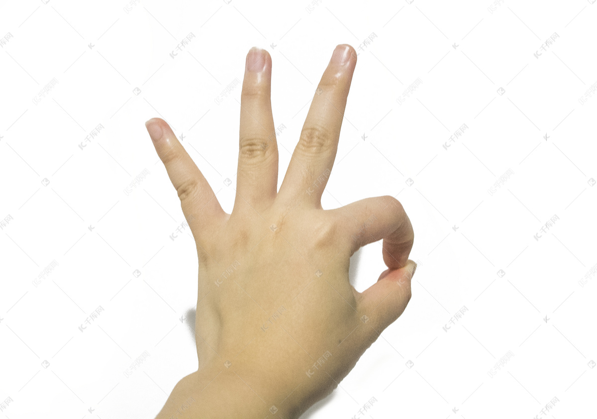 数字三手部手势特写