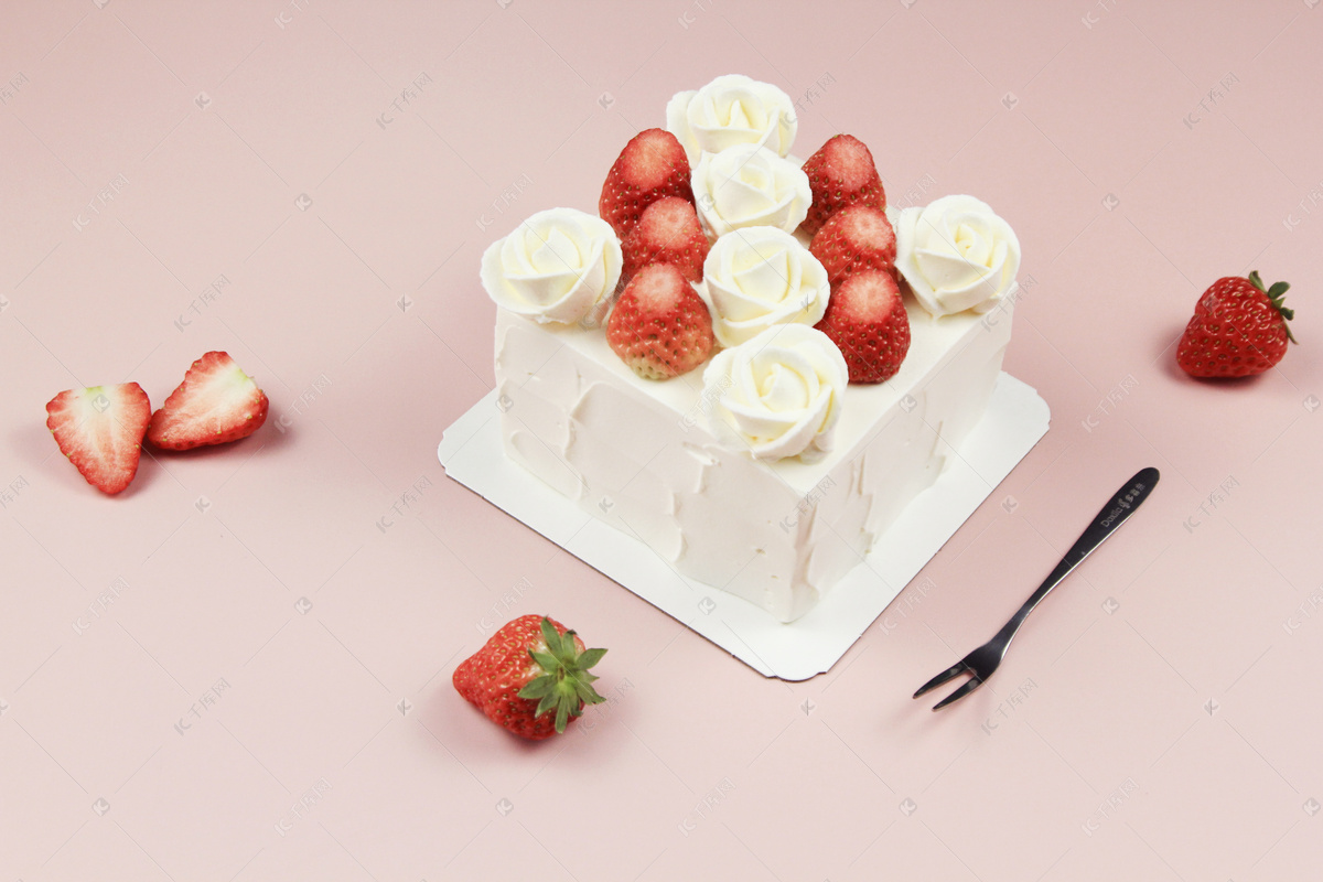 草莓奶油蛋糕 - 堆糖，美图壁纸兴趣社区