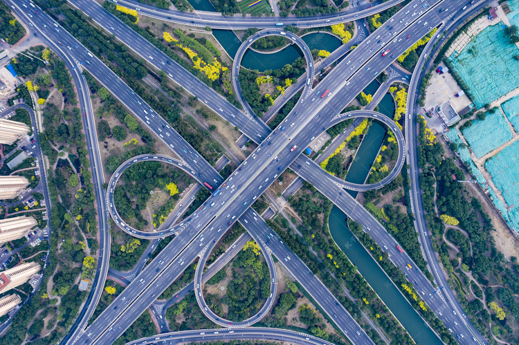 天津快速路立交桥摄影图