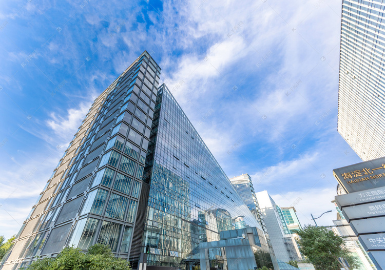 北京中关村现代建筑玻璃幕墙摄影图