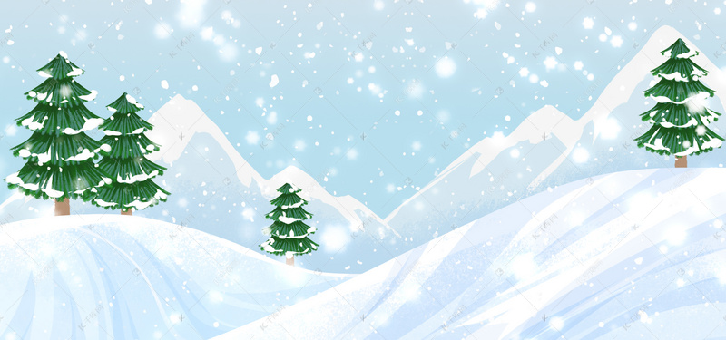 小寒冬季下雪雪花飘雪雪地海报背景图片免费下载 海报banner Psd 千库网 图片编号