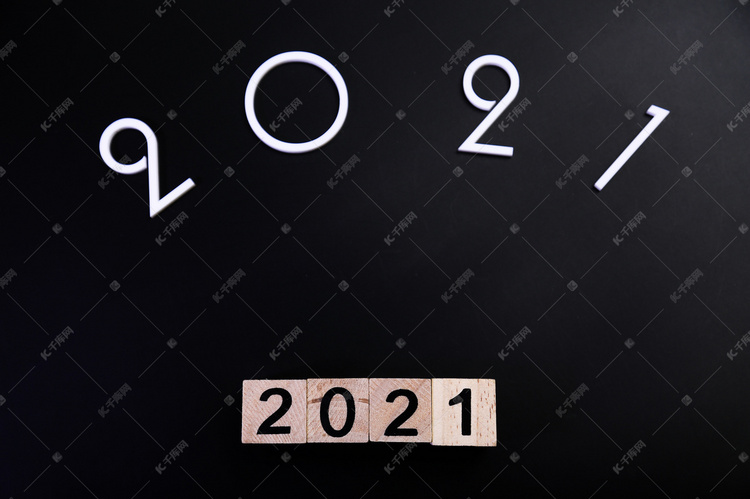2021数字跨年黑色背景