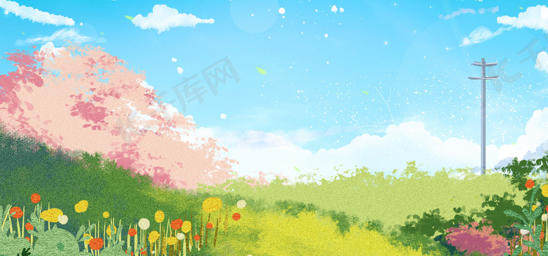 小清新动漫漫画高清背景图片免费下载 海报banner Psd 千库网 图片编号