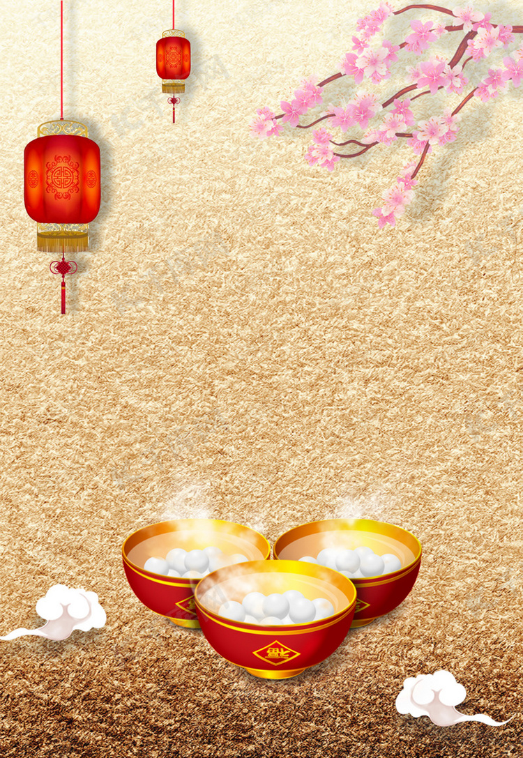 金色大气简约元宵节海报背景图片免费下载-千库网