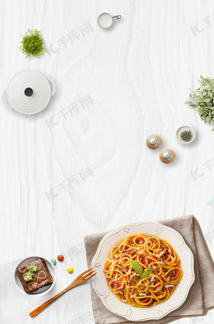 餐桌美食清新拉面地方美食广告背景图片免费下载-千库网