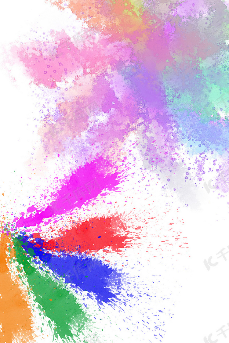 彩色喷墨黄色海报背景素材