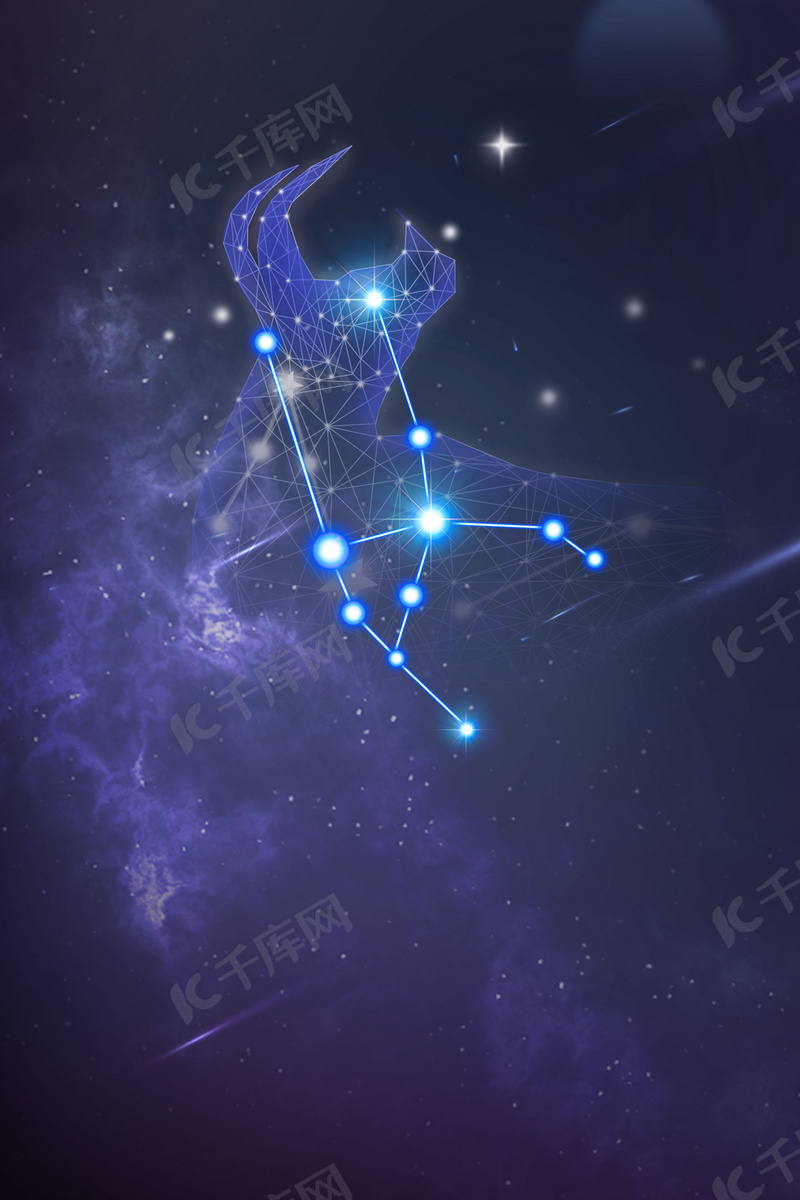 唯美金牛座十二星座创意背景合成背景图片免费下载 海报banner Psd 千库网 图片编号