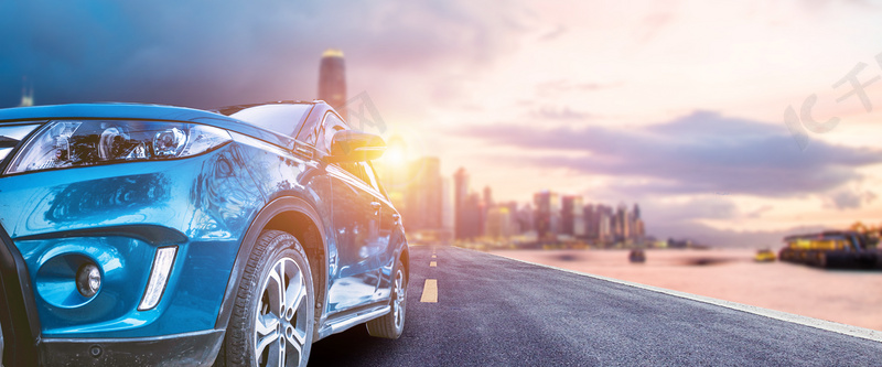 汽车简约电商背景合成背景图片免费下载 海报banner Psd 千库网 图片编号