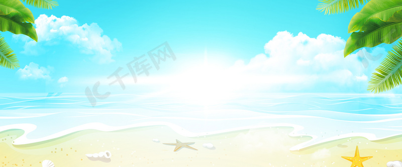 冰凉夏日小清新简约酷爽一夏背景海报背景图片免费下载 海报banner Psd 千库网 图片编号