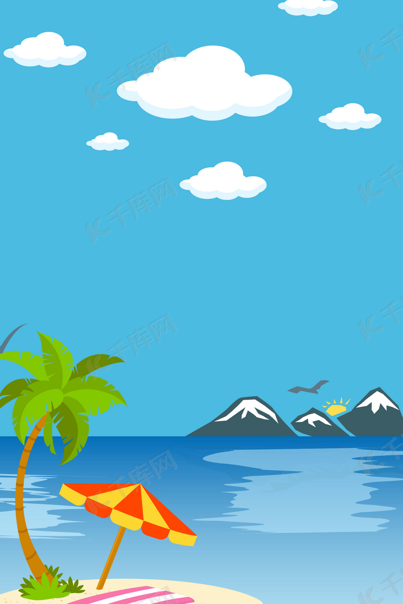 折扣清凉一夏背景素材背景图片免费下载 海报banner Psd 千库网 图片编号