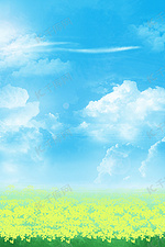 春天的蓝天白云风景图