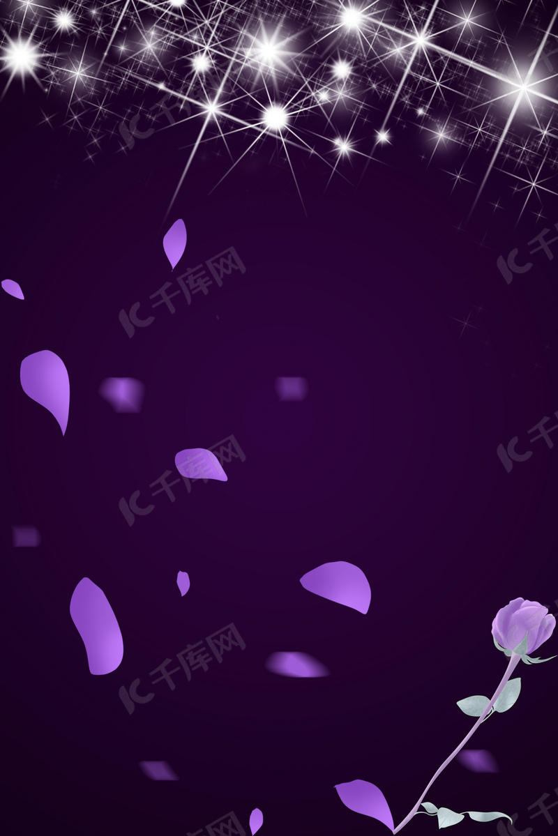 紫色背景的浪漫玫瑰h5背景图片免费下载 海报banner Psd 千库网 图片编号