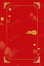 新年猪年中国风烫金喜庆春节红色背景海报