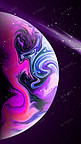 iPhoneX紫色流体陨石星空背景