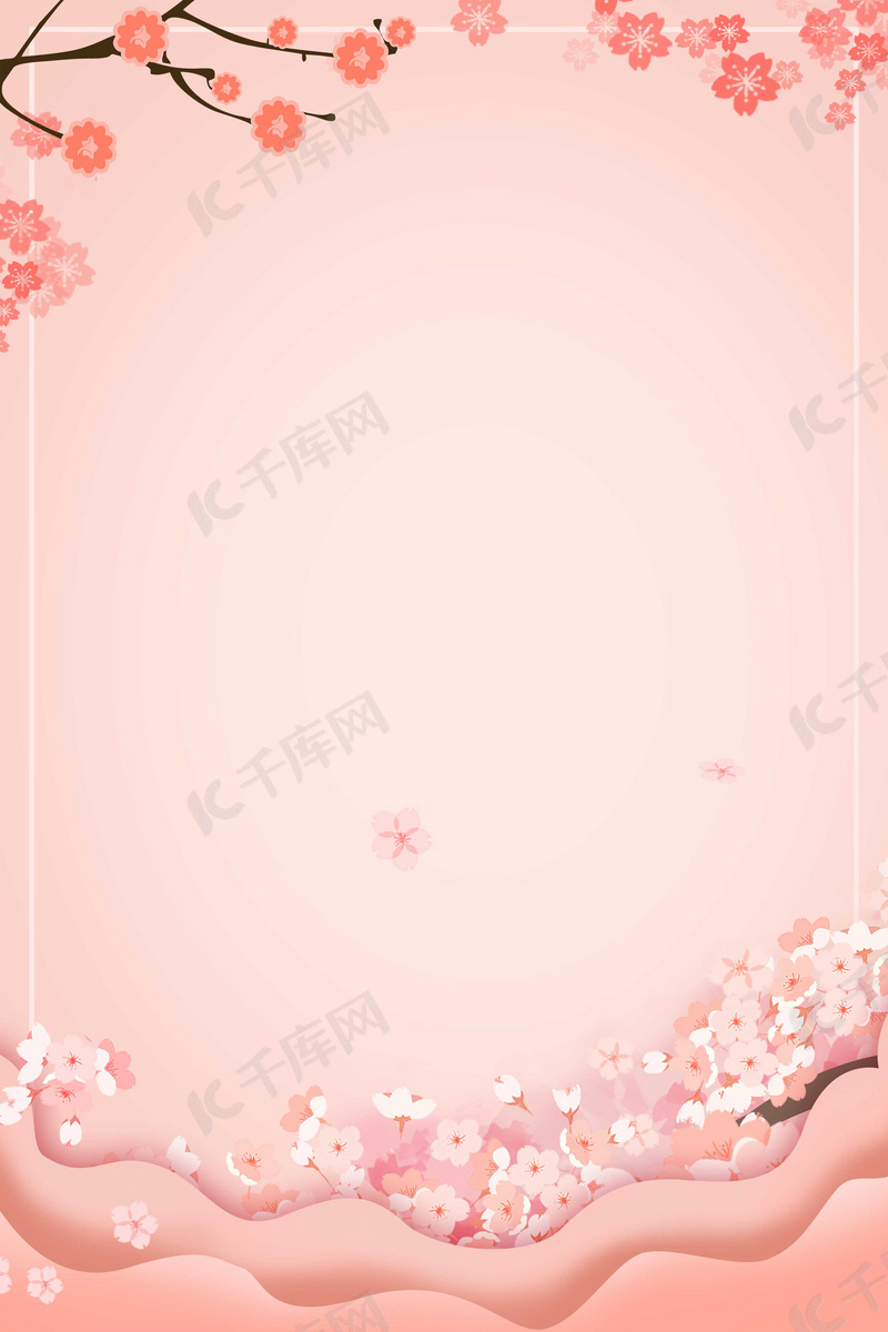 日本樱花简约旅游海报背景模板背景图片免费下载 海报banner Psd 千库网 图片编号