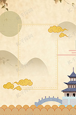 颐和园古建筑北京旅游海报背景素材