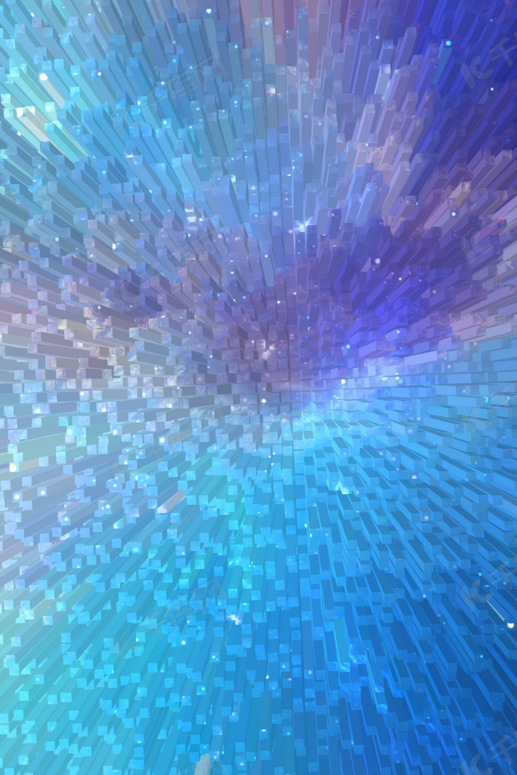 大气几何3d柱体渐变背景海报