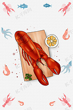 海鲜龙虾背景素材