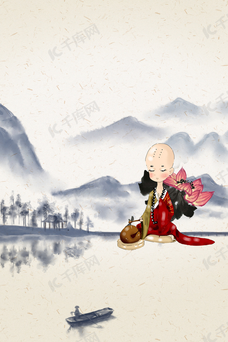 中国风禅道文化创意psd素材背景图片免费下载-千库网