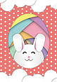 可爱波点复活节兔子卡通扁平广告背景