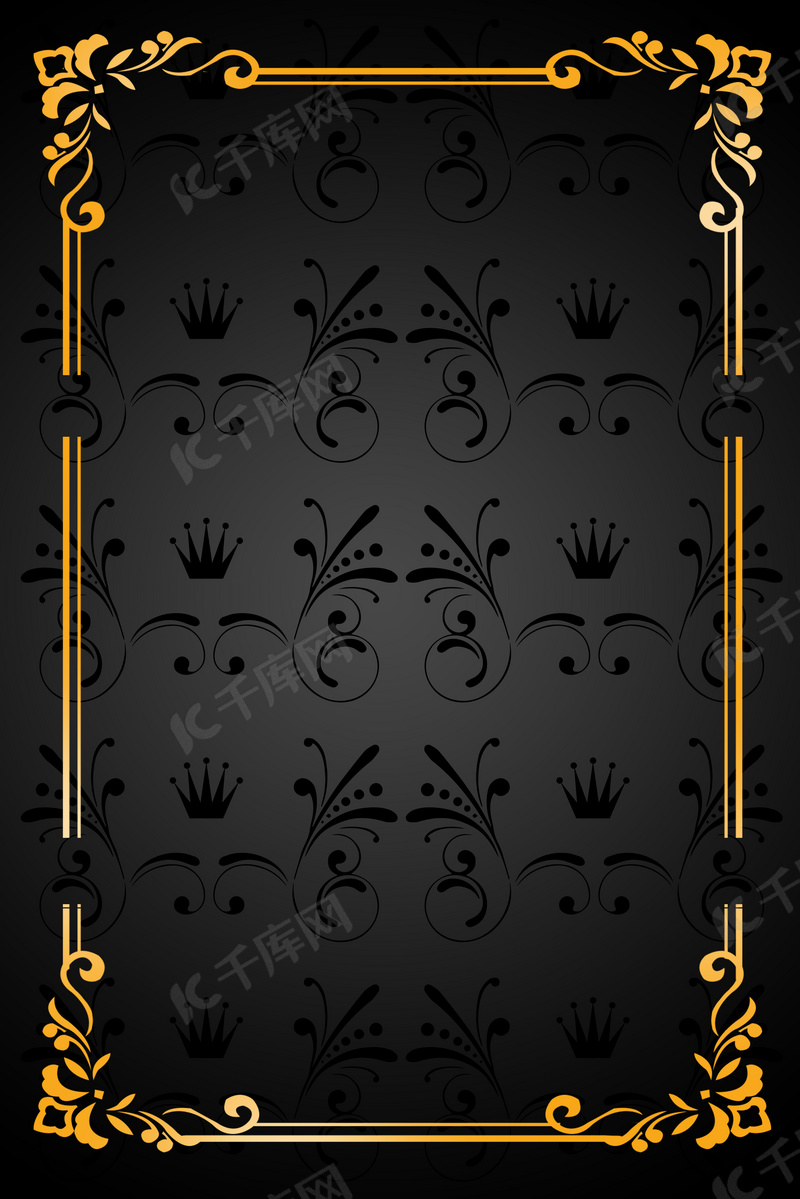 金色花边背景素材背景图片免费下载 海报banner Psd 千库网 图片编号