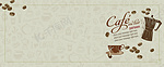 美式复古西餐手绘线稿咖啡饮料餐馆海报背景