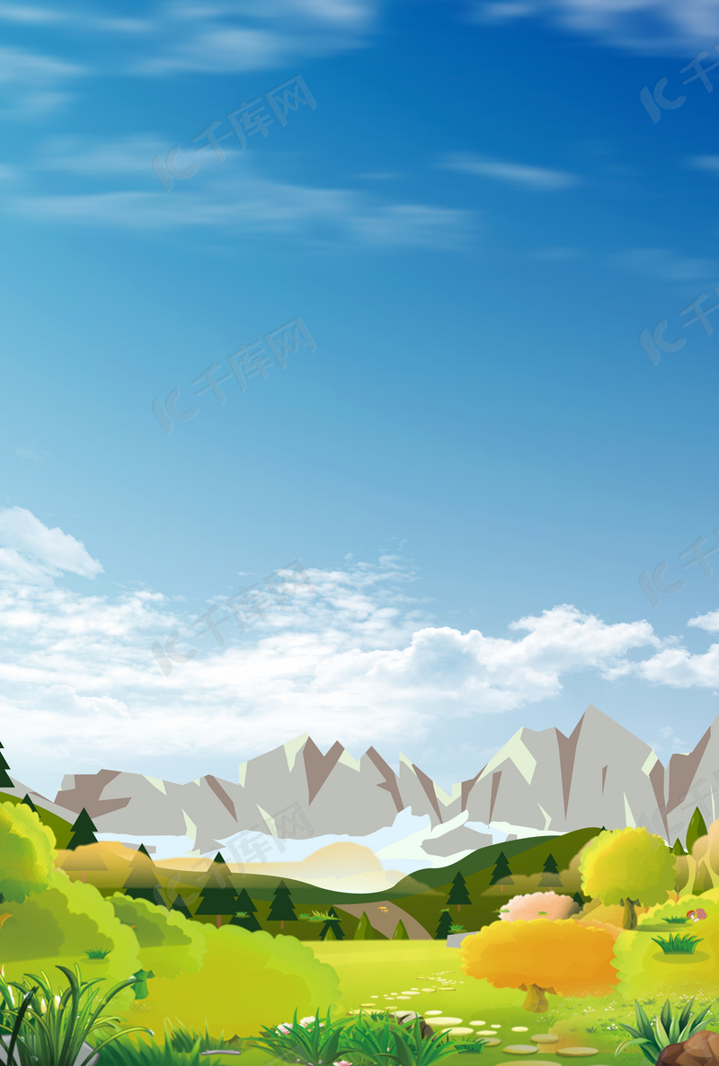 自然风景背景图片免费下载 海报banner Psd 千库网 图片编号