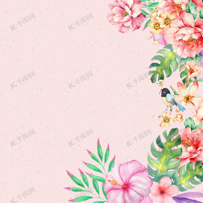 初夏唯美风淘宝电商背景图片免费下载 海报banner 高清大图 千库网 图片编号