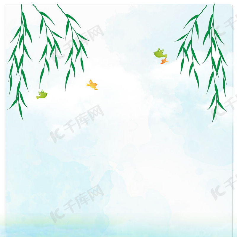 初夏小清新荷塘游玩方图背景图片免费下载 海报banner 高清大图 千库网 图片编号