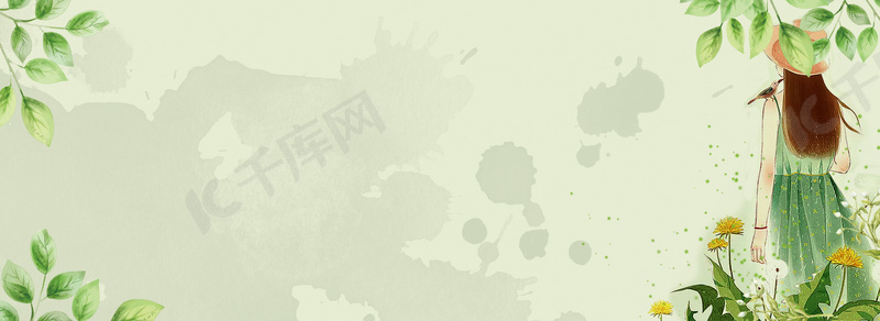 初夏风文艺清新女生背影天猫淘宝背景图片免费下载 海报banner Psd 千库网 图片编号