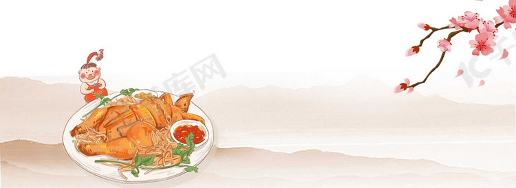 背景图库 舌尖上的中国 中华美食香脆鸡海报背景素材