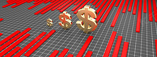 金融理财金融商业红色上涨美元符号背景