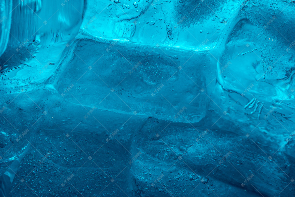 水晶冰川蓝色通透澄澈闪亮清凉自然风景素材超清图片