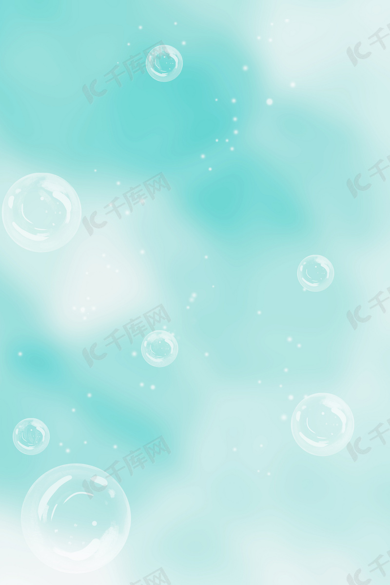 朦胧泡泡青色简约主题背景图片免费下载 海报banner Psd 千库网 图片编号