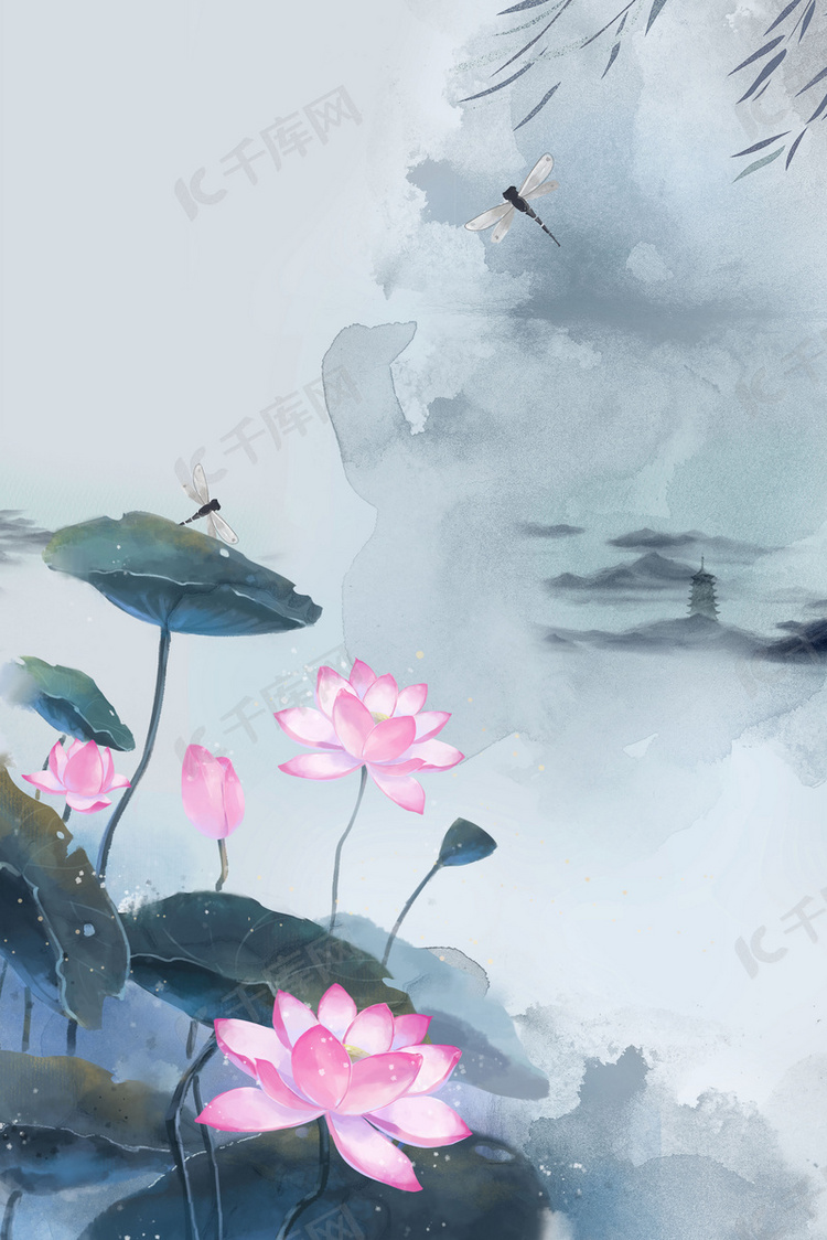 中国风二十四节气立夏背景图片免费下载-千库网