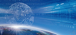 智能科技数字网络线蓝色地球科技感背景