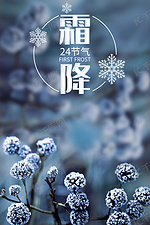 霜降24节气传统节气白霜雪花背景