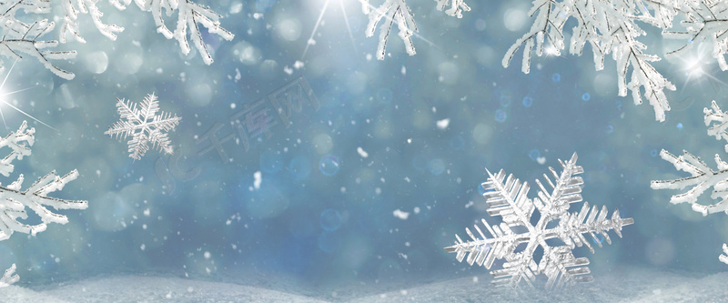 创意简约唯美雪花背景图片免费下载 海报banner Psd 千库网 图片编号