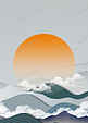 中国风抽象山水背景