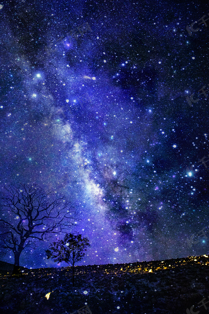 简约梦幻夜空星空背景背景图片免费下载 海报banner Psd 千库网 图片编号