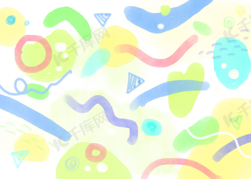 可爱时尚蓝绿红黄色水彩抽象背景图片免费下载 海报banner 高清大图 千库网 图片编号