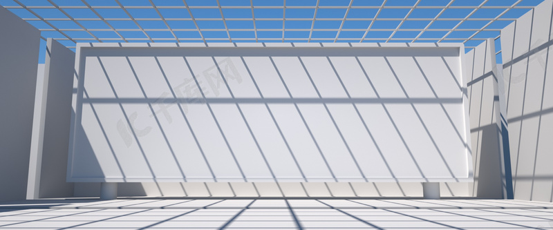C4D白色空旷展示广告牌背景图片免费下载_海报banner/psd_千库网(图片