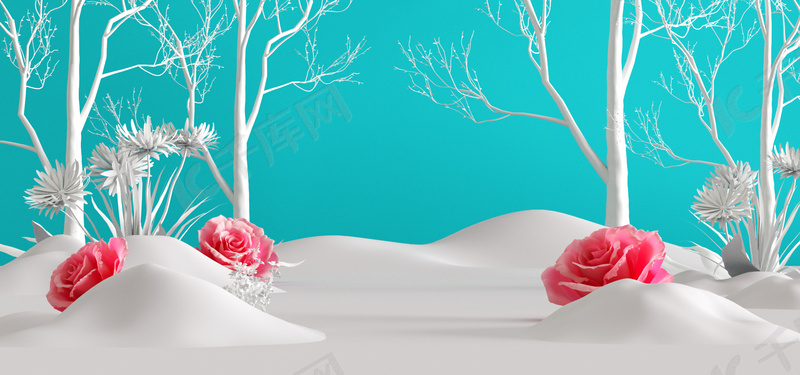 C4D地形白卡通背景图片免费下载_海报banner/psd_千库网(图片编号6020899)