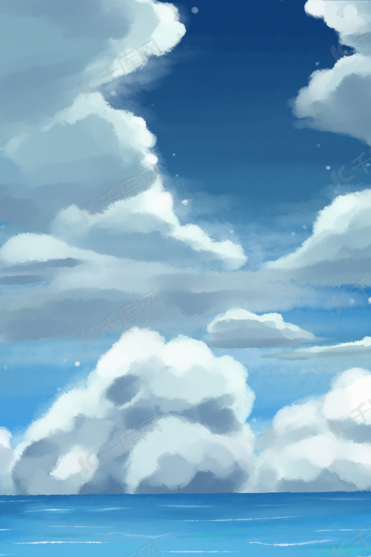 海边云朵自然背景图背景图片免费下载-千库网
