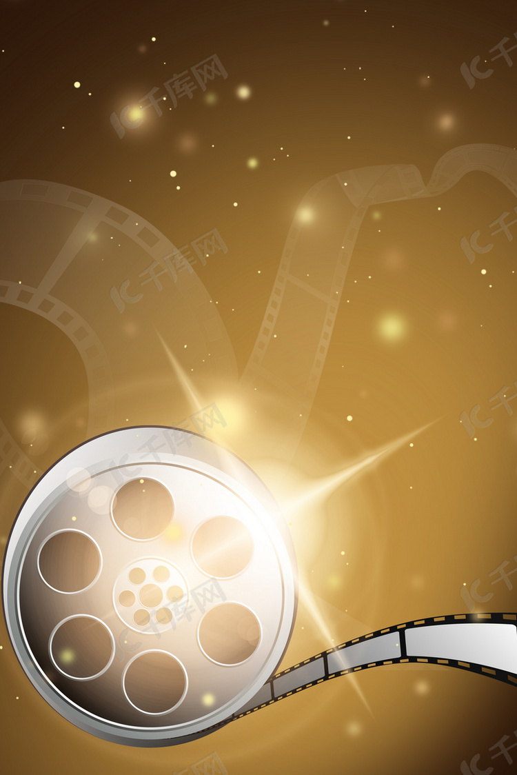 电影胶卷咖色简约