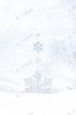 立冬白色竖版雪花合成层次质感背景