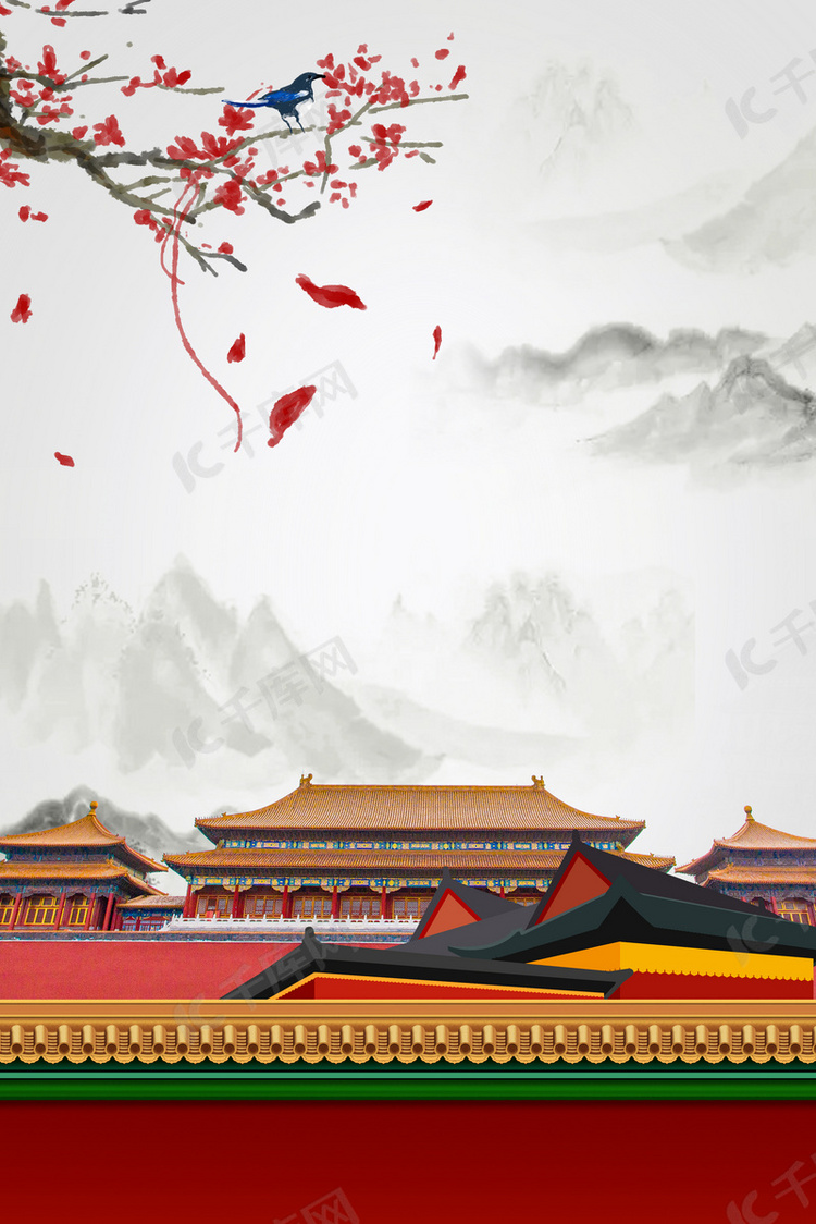 简约大气中国风北京加油疫情防疫背景
