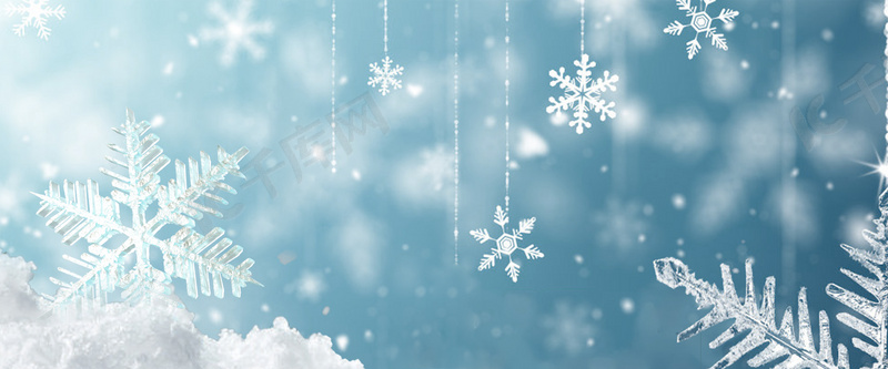 简约雪花唯美背景合成背景图片免费下载 海报banner Psd 千库网 图片编号