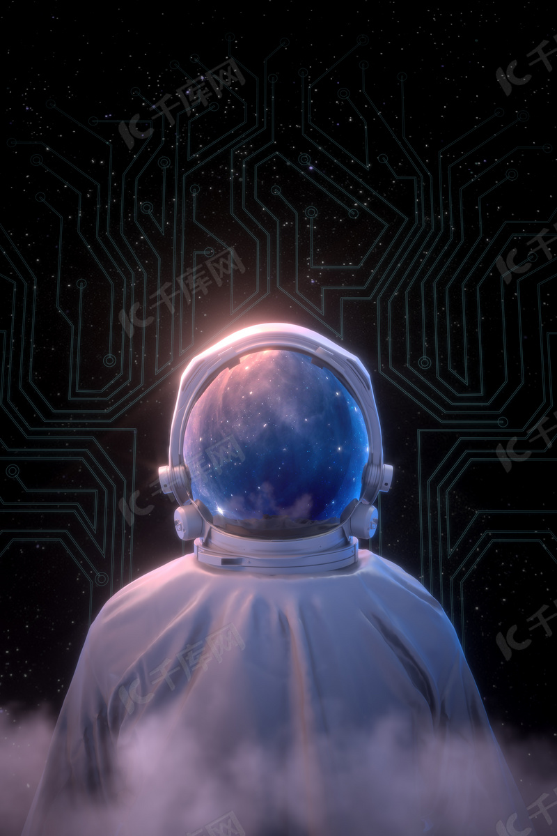 航天星空宇航员c4d背景图片免费下载-千库网